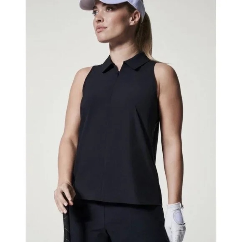 Spanx Sunshine Sleeveless Black Top L